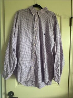Ralph Lauren Light pink and blue Checked Button-Down Shirt